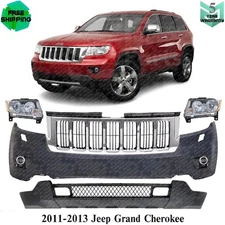 Front Bumper Cover Fascia & Grille Assembly For 2011-2013 Jeep Grand Cherokee