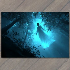 Art Print Floating Spirit Girl Glowing Forest Mist Ghostly Blue Haunting Paranor