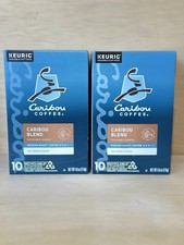 Lot 2-Caribou Coffee 10 Count Ea-Medium Roast K-Cup Exp 6/26