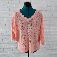 Vintage 80s pink crocheted sweater