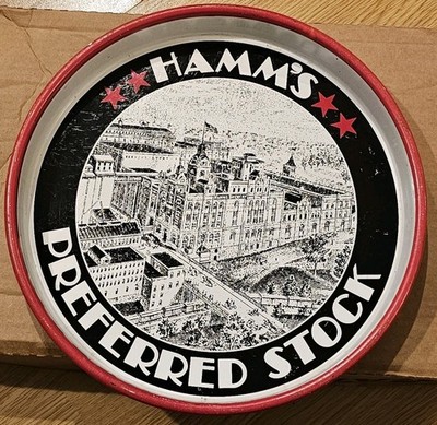 Hamm's Preferred Stock Red Black And White Tray *Read
