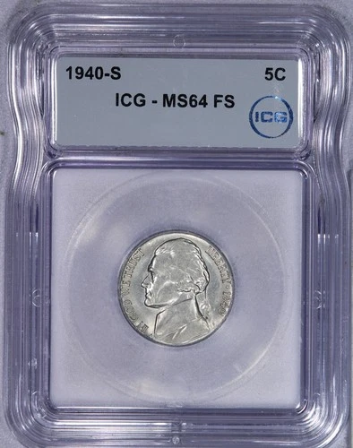 1940-S Jefferson Nickel 5C ICG MS64 FS