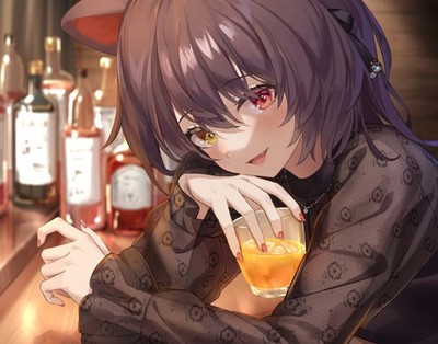 Anime girls art 2d portrait hachinatsu nijisanji virtual Custom Gaming Mat Desk