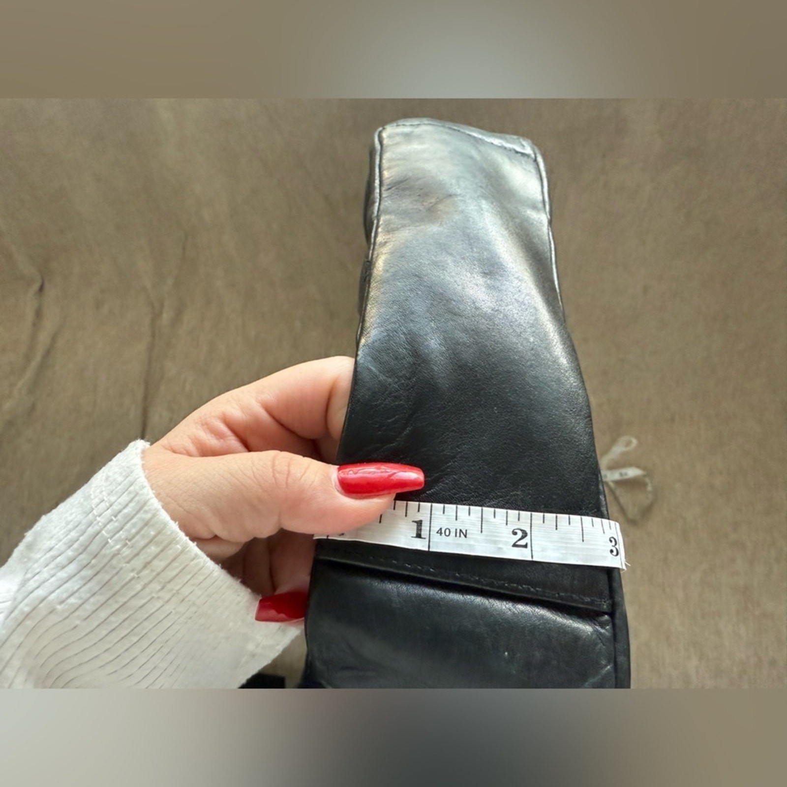 TIGNANELLO Solid Black Leather Shoulder BagOne Wi… - image 9