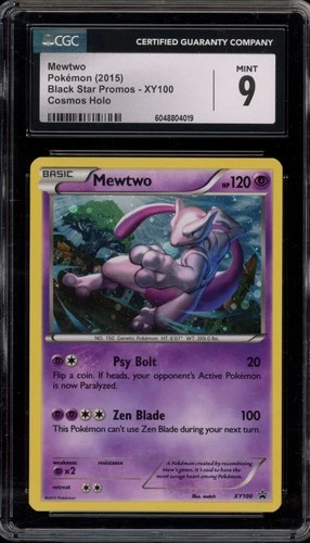 Pokemon Mewtwo Black Star Cosmos Holo Promo XY100 CGC 9 Mint