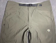 Mountain Hard Wear Men's XL Olive Belted Nylon Hiking/Outdoor Pants #111 OM3913