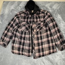Boston Traders Men's Hooded Flannel Jacket Plaid XL