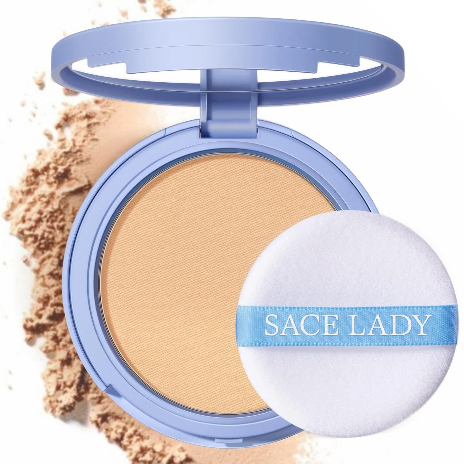 Face Powder Waterproof Sets Makeup, Controls Shine, Smooth Fine Lines for Fla...