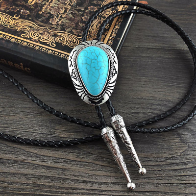 Totem Turquoise Mens Bolo Tie Bridegroom Wedding Necklace Western Cowboy Necktie