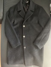 Womens Ladies Black Coat Size 10 Uk Divided By H&m