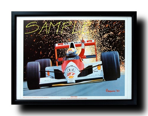Motor Art Print "FIRESTORM" 1990 F1 World Champion A.Senna - Picture 3 of 3