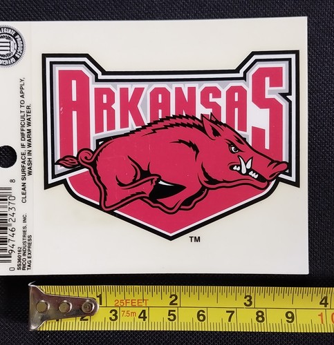 Licensed NCAA Arkansas RAZORBACKS Reusable Cling Decal - Picture 3 of 6