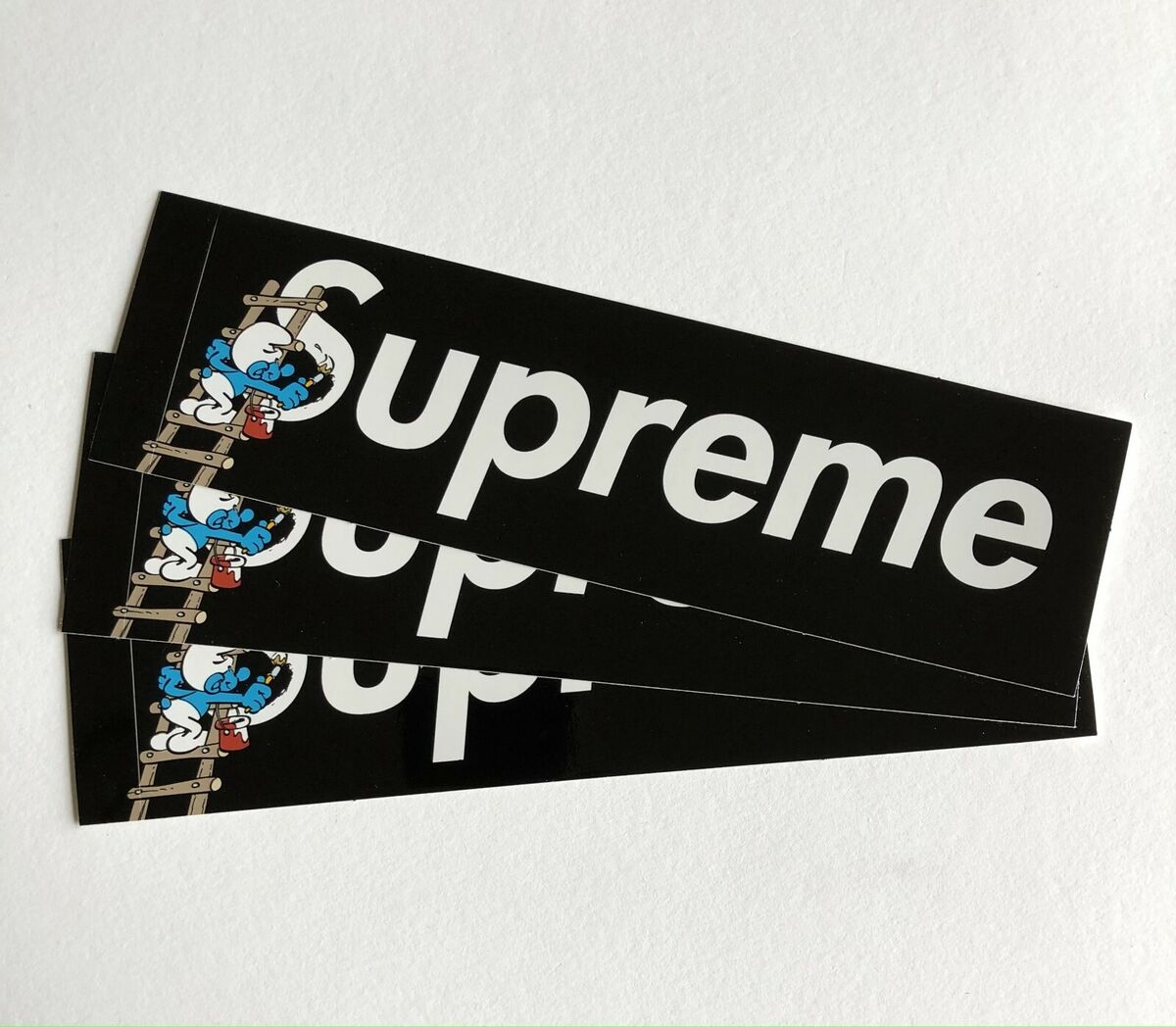 Supreme Smurfs Box Logo Sticker Black 100% Authentic FW20 Supreme Smurfs Box Logo Sticker Black 100% Authentic FW20
