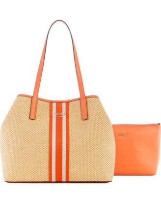 Guess Vikky Top Handle Tote Bag Wheat and orange 