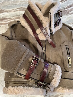 Burberry PRORSUM Iconic Aviator Shearling 2010 RUNWAY Size 38 