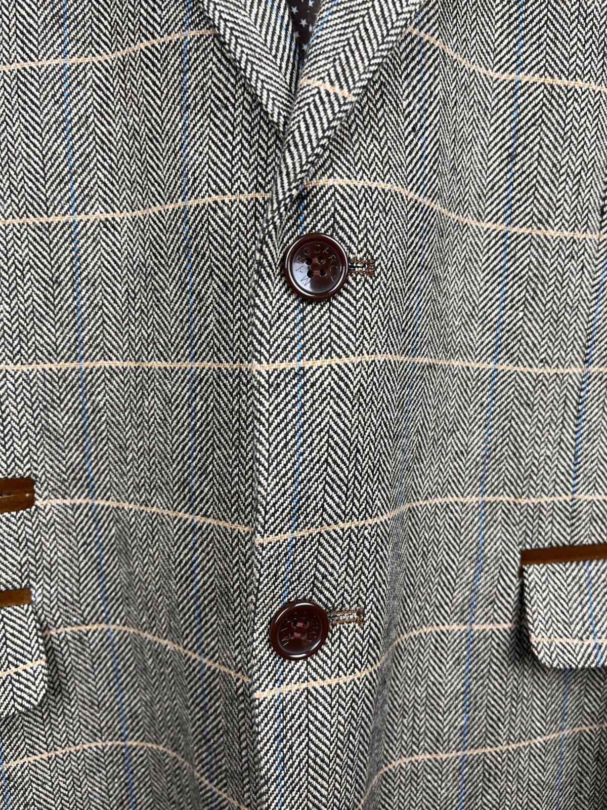 Marc Darcy London Tweed Check Elbow Pads Blazer Men's Size 50R eBay