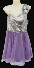Macys City Studio Silver  Purple Juniors Prom Dress 11 NWT Retail 99.00