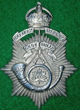 The Halifax Rifles Officer's KC Helmet Plate Silver plated, Gaunt Maker, M97a