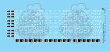 Generic Modern 50' Boxcar Data Only White Stencil Font HO Scale Decal Set