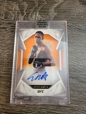 2020 UFC STRIKING SIGNATURES ISRAEL ADESANYA  AUTO 48/50 Orange Encased