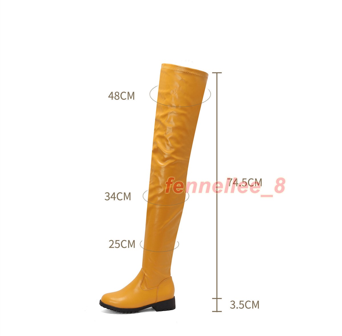 Women's Over The Knee Thigh High Boots Block Low Heel Zip Round