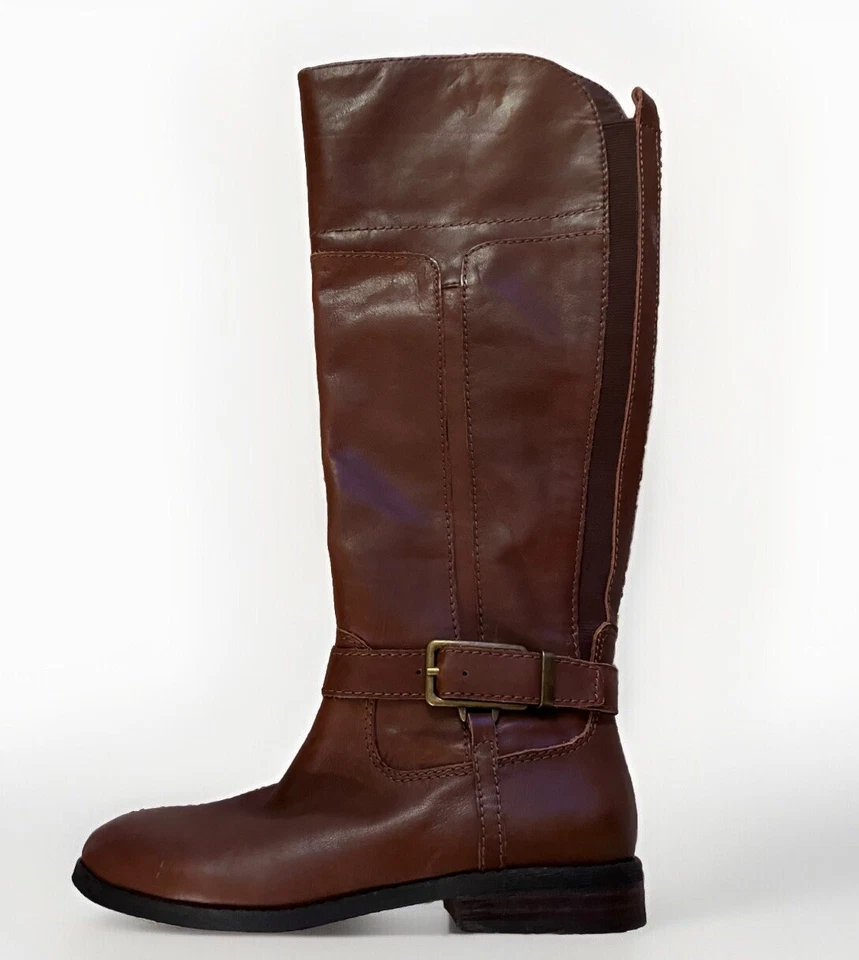 MARC FISHER Botas de Equitación AYSHA CUERO MARRÓN MEDIO Mujer HASTA LA RODILLA Talla 5.5B Foto 2 de 4