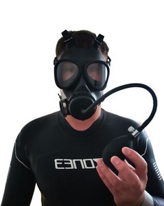 Mordaza de goma inflable máscara de gas juego de respiración nuevo BDSM