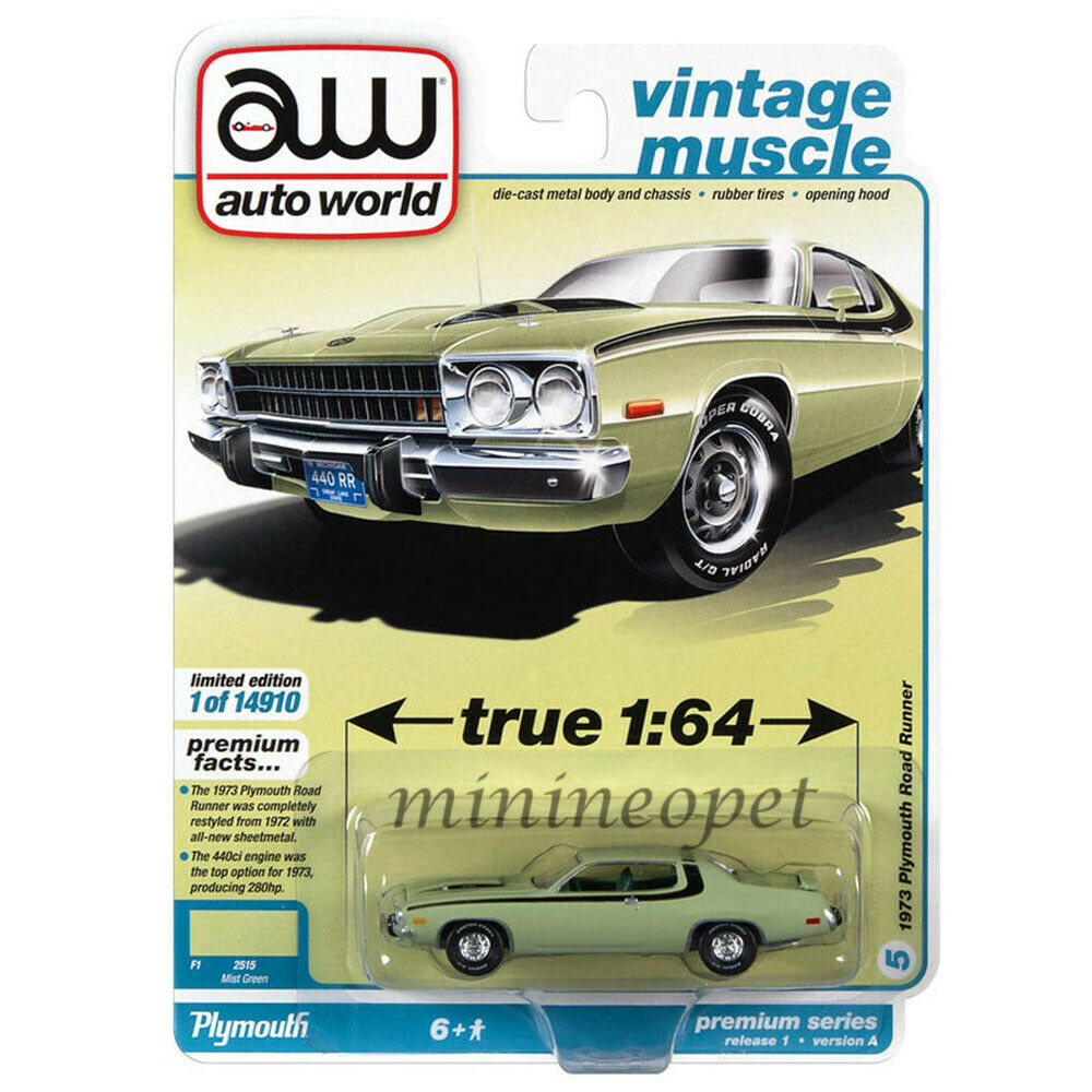 AUTOWORLD AW64352 AWSP096 A 1973 PLYMOUTH ROAD RUNNER 1/64