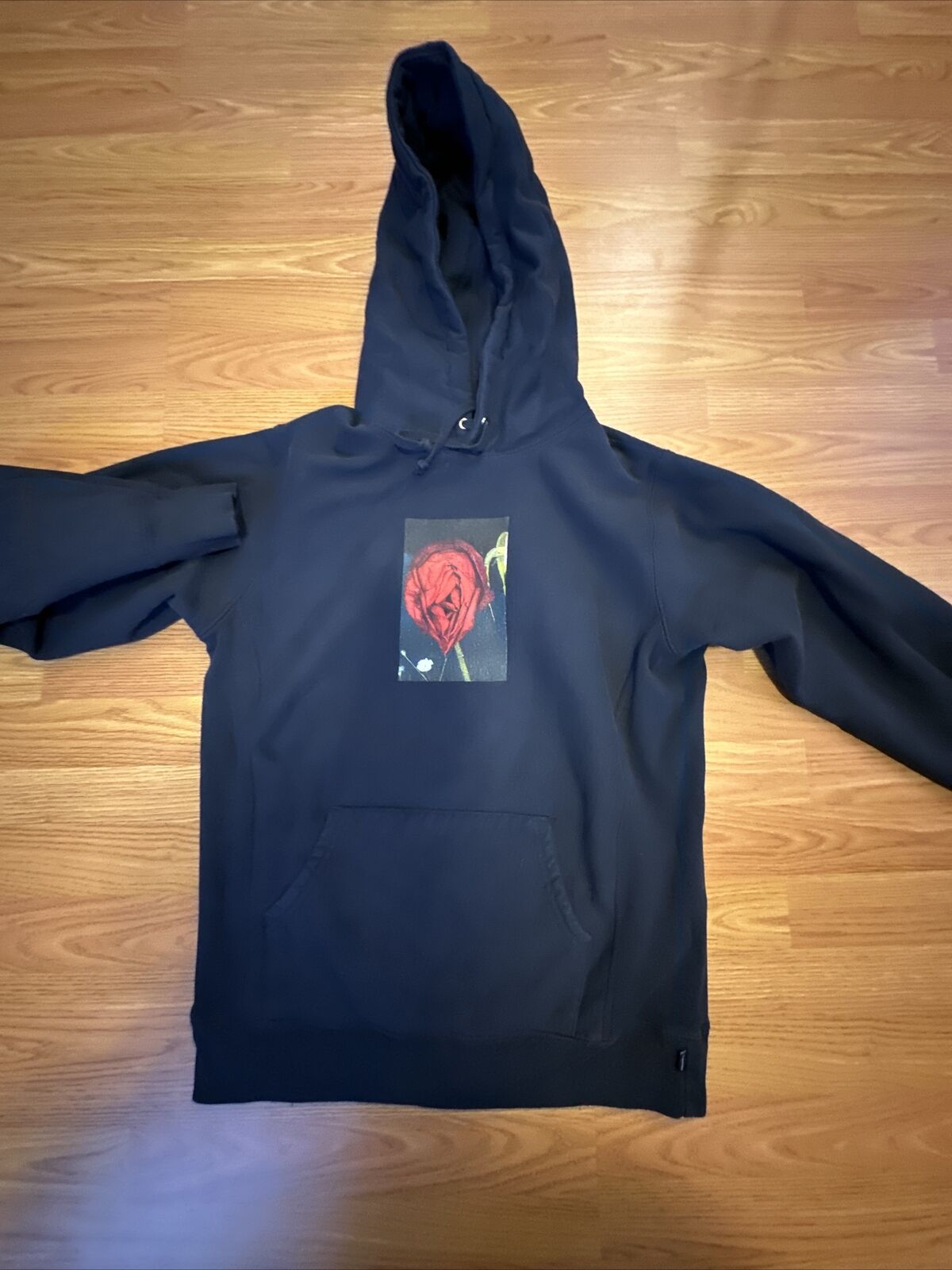 Supreme Araki Rose Hooded Sweatshirt Navy Size Large Hoodie FW16