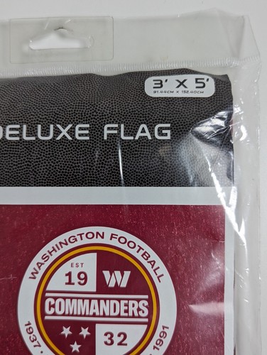 WASHINGTON COMMANDERS EST 1932 3'X5' DELUXE FLAG NEW WINCRAFT NFL - Picture 3 of 3