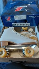 Riedell Celebrity Leather White Quad Roller Skates Women Size 8.5 Outdoor