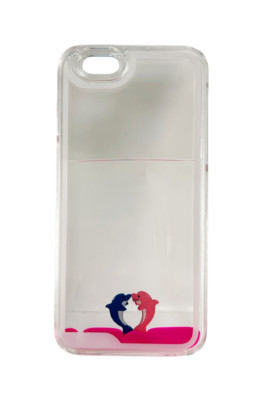 Creative Design Aquarium Swimming Dolphins Case for iPhone 6/6s, Pink