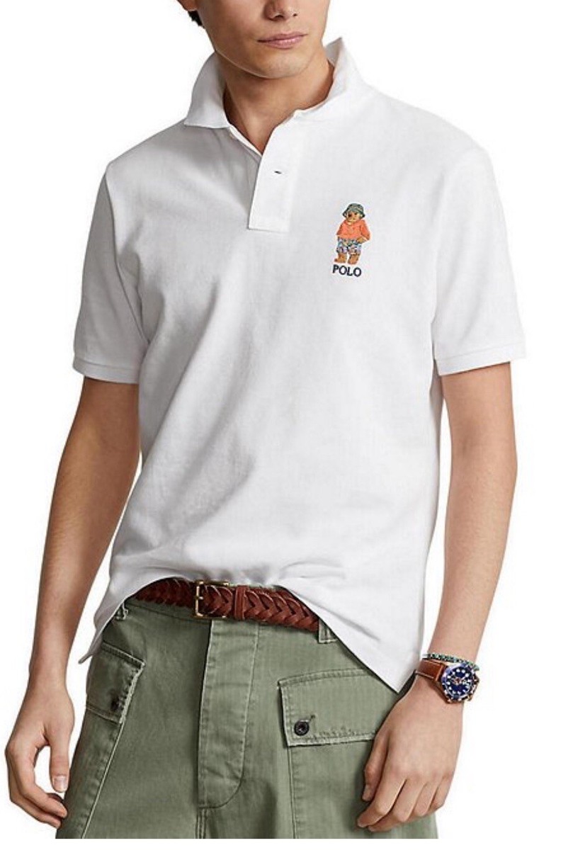 Polo Ralph Lauren Big & Tall Beach Polo Bear Short Sleeve White