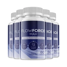 5-Pack Flow Force Max - Vegan, Male Vitality Supplement Pills - 300 Capsules