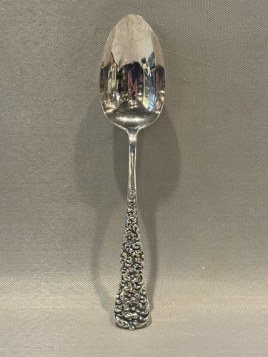 Antique Flower Pattern Sterling Silver 8.5" Serving Spoon Hallmarked - 第 1/8 張圖片