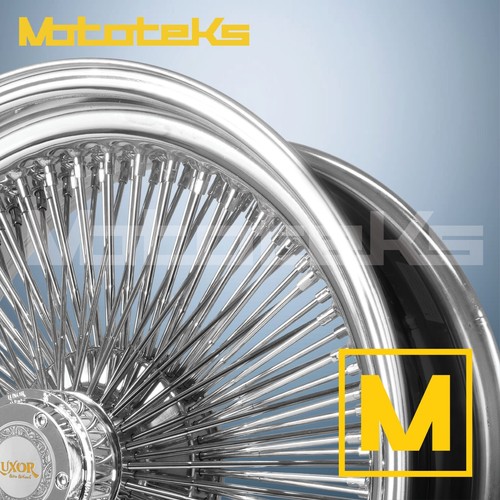 16X7 LUXOR WIRE WHEELS 100 STRAIGHT STD CHROME RIMS ADAPTER KNOCK OFF ...