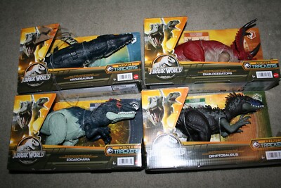 Mattel Jurassic World Dino Trackers Wild Roar Lot Eocarcharia Kronosaurus NEW