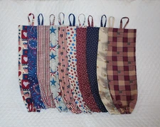 Americana Design Homemade Fabric Plastic Grocery Bag Holder