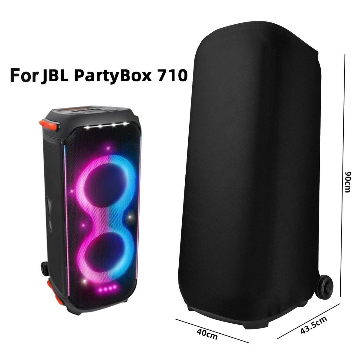 Black Lycra Dust Cover For JBL PartyBox 710 Large Bluetooth