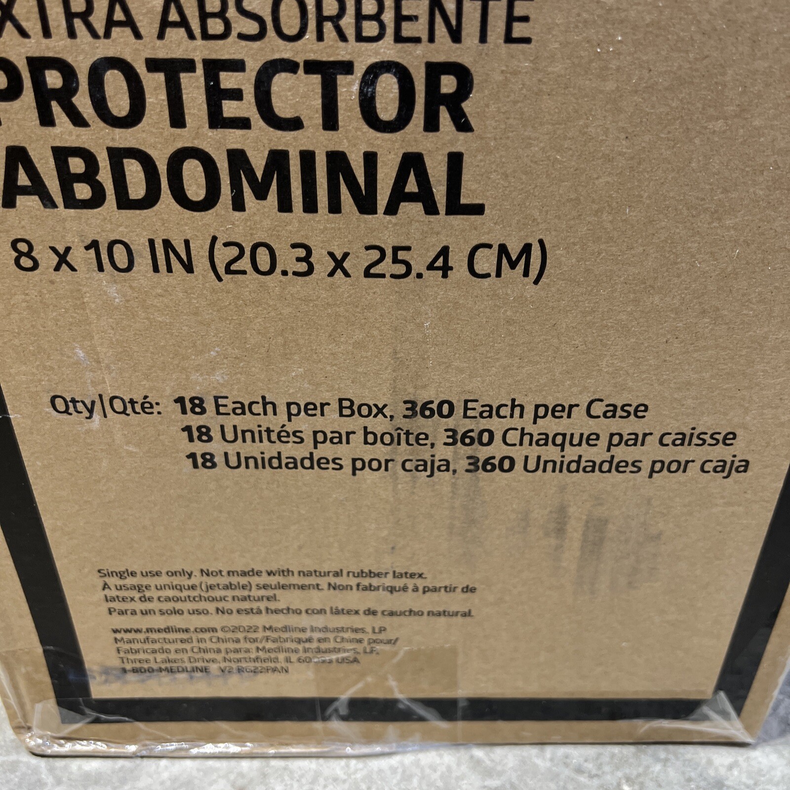 Medline Sterile Extra Absorbent Abdominal Pad, 8" x 10", Case of 360 NON21454 eBay
