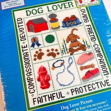 Candamar Designs 51415 "Dog Lover Picture" Counted Cross Stitch Kit NEW Sealed