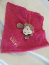 Baby Gear Pink Brown Monkey You Make Me Happy Lovey Plush Security Blanket 15x15