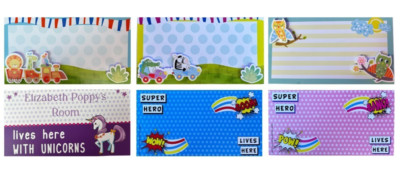 Personalisiertes Kinderschild individuell Türschild Auswahl aus 6 Designs
