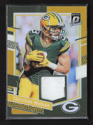 Christian Watson 2023 Donruss Optic #DT-CW Donruss Threads Gold #/10