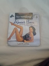 No Nonsense Almost Bare Vintage Ultimate Sheerness Beige Pantyhose Lace Hi-Cut D