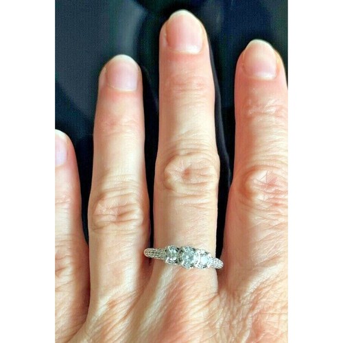 WHITE GOLD & 0.33 CARAT DIAMOND ENGAGAMENT RING SIZE 6.5 SKY - Picture 5 of 8