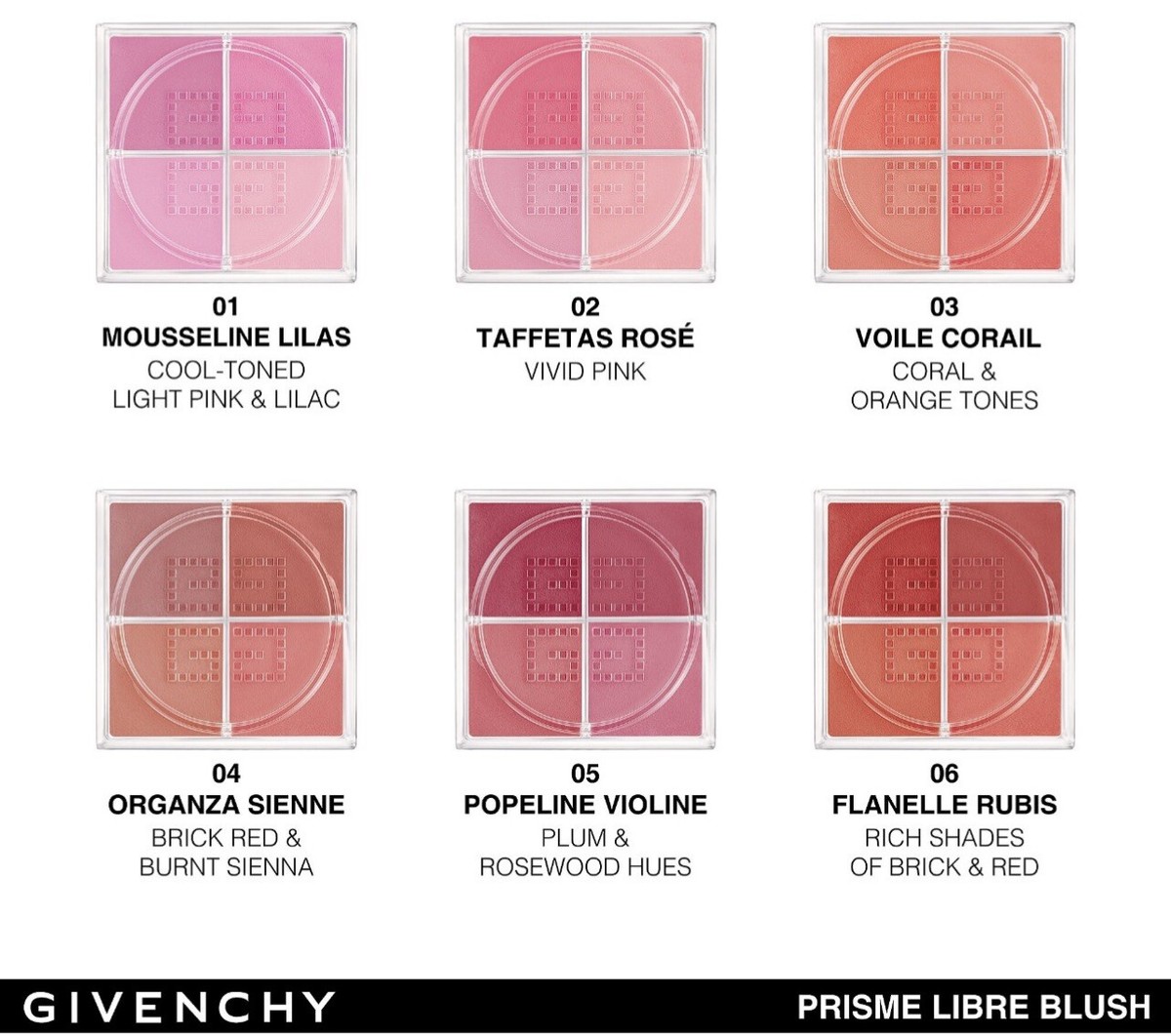 Givenchy Prisme Libre Blush 4 Color Loose Powder Blush - # 2
