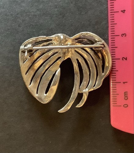 VINTAGE 925 STERLING SILVER MARCASITE RIBBON BOW BROOCH PIN / PENDANT - Picture 6 of 6