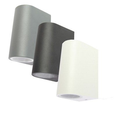 Wandleuchte WL2307 IP44   2× GU10 Up/Down Strahler, robust, außen geeignet