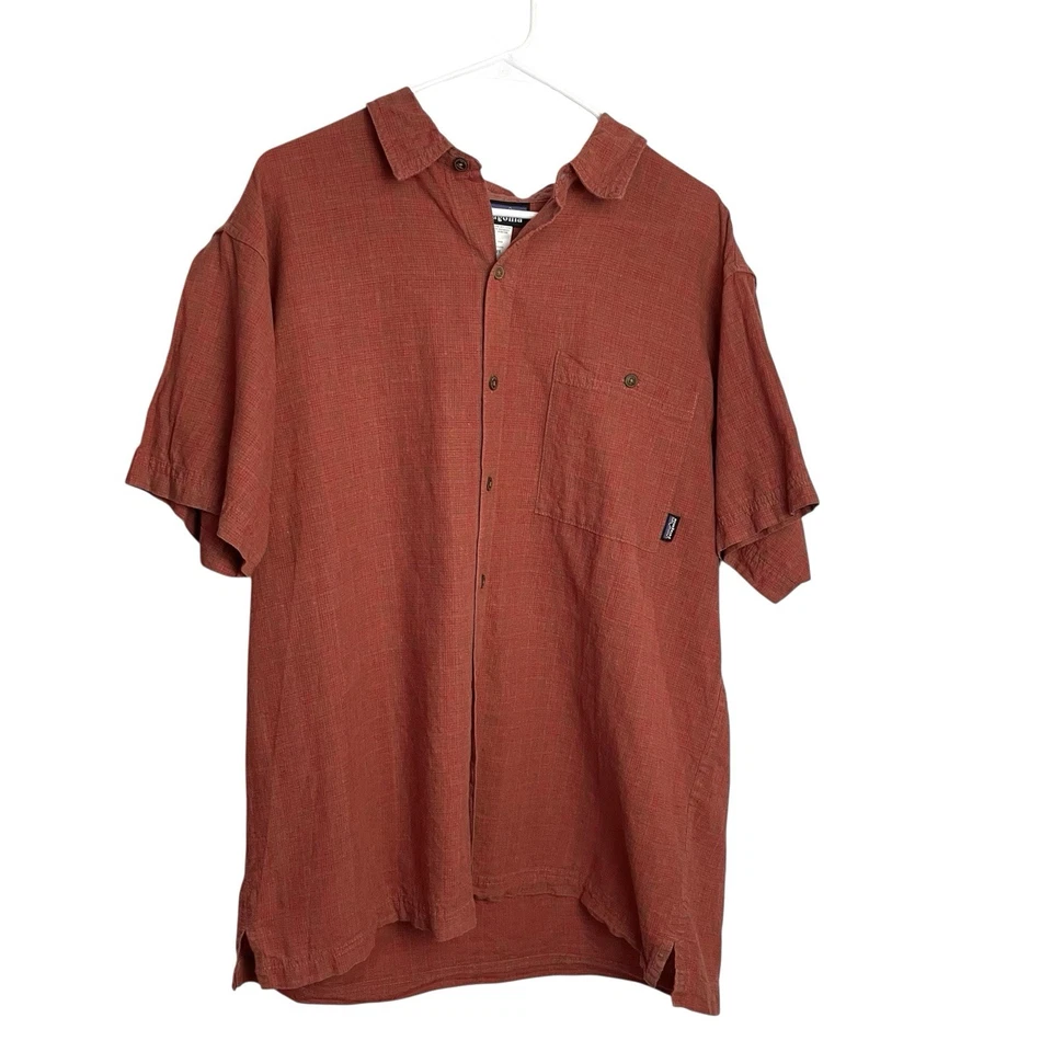 Camisa Patagonia Back Step Para Hombres L Óxido Cáñamo Mezcla de Algodón Orgánico Manga Corta Foto 2 de 4